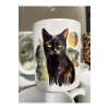 Kara Kedi Ay Kupa Bardak A Kalite (KEDİ BASKILI KUPA BARDAK) Kedili Kupa Bardak