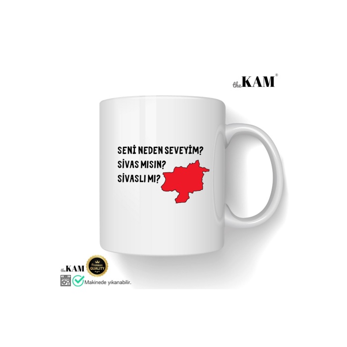 Seni Neden Seveyim Sivas Mısın Sivaslı Mı? Komik  Hediye Kupa Bardak Sivas