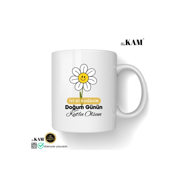Papatyalı Doğum Günü Hediyesi Kupa Bardak
