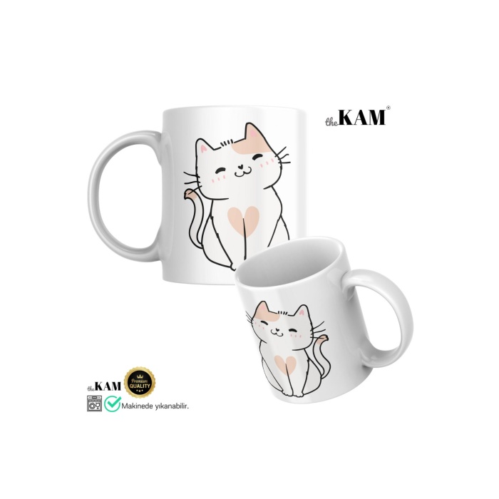 Kalpli Kedili Kupa Bardak A Kalite (KEDİ BASKILI KUPA BARDAK)