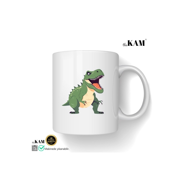 Dinozor Baskılı Sevimli Kupa Bardak - A Kalite