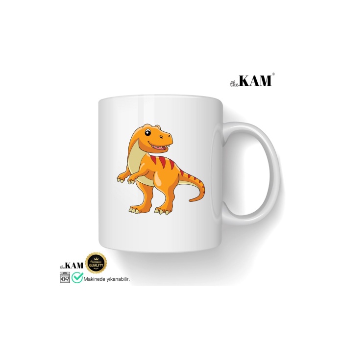 Dinozor Baskılı Sevimli Kupa Bardak - A Kalite