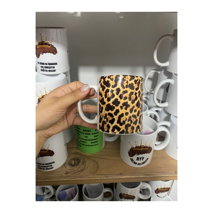 Leopar Kupa Bardak - A Kalite Porselen Kupa Bardak, Leoparlı Kupa Bardak / The Kam Concept,