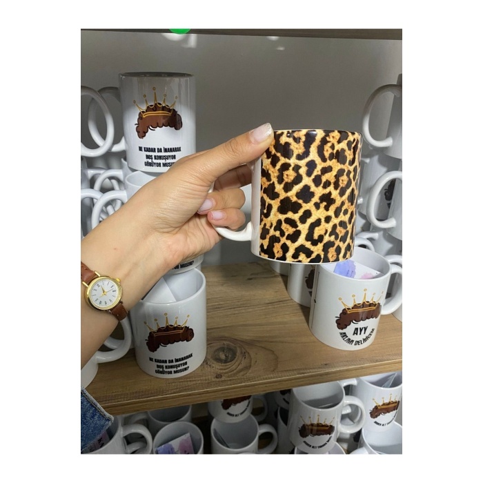 Leopar Kupa Bardak - A Kalite Porselen Kupa Bardak, Leoparlı Kupa Bardak / The Kam Concept,