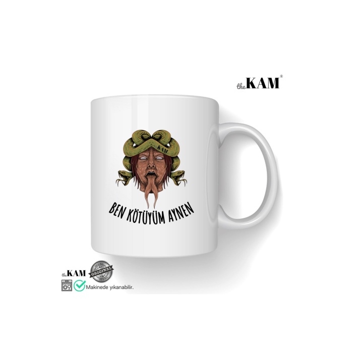 Medusa - Ben Kötüyüm Aynen Baskılı Kupa Bardak /a Kalite The Kam Concept