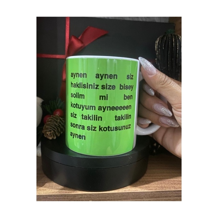 Yeşil - Ben Kötüyüm Aynen Baskılı Kupa Bardak / The Kam Concept