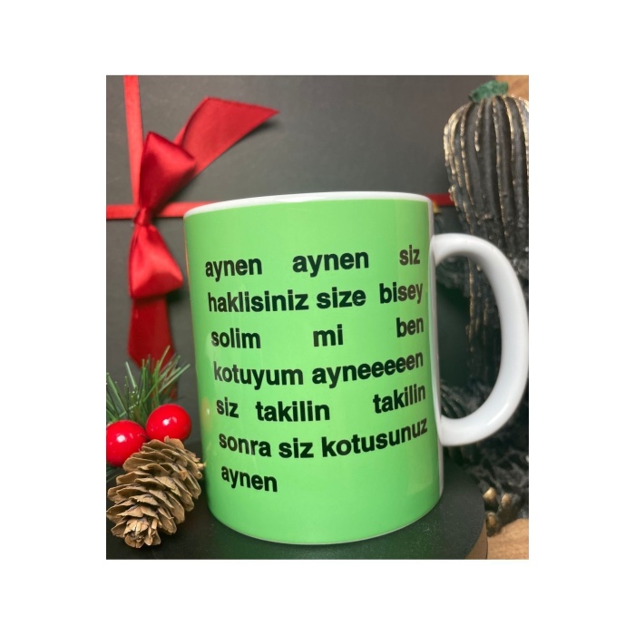 Yeşil - Ben Kötüyüm Aynen Baskılı Kupa Bardak / The Kam Concept