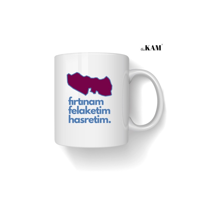 Trabzon Haritası ve Fırtınam Felaketim Hasretim Baskılı Kupa Bardak