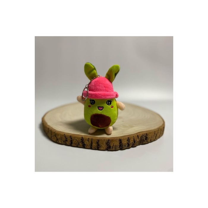 Peluş Anahtarlık - Bereli Avokado, 12cm (ÇANTA KOLYESİ, DİKİZ AYNASI SÜSÜ, PELUŞ OYUNCAK)