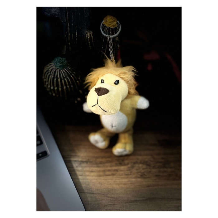 Peluş Anahtarlık - Aslan Anahtarlık, 13 Cm (ÇANTA SÜSÜ, , PELUŞ OYUNCAK) Çanta Charmı