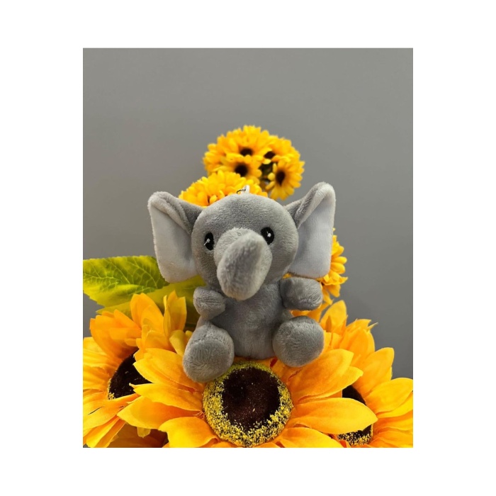 Peluş Anahtarlık - Fil, 10 Cm (ÇANTA KOLYESİ, ÇANTA SÜSÜ, PELUŞ OYUNCAK) Çanta Charmı
