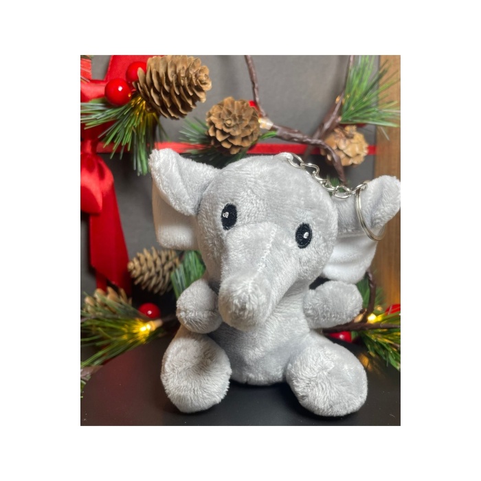 Peluş Anahtarlık - Fil, 10 Cm (ÇANTA KOLYESİ, ÇANTA SÜSÜ, PELUŞ OYUNCAK) Çanta Charmı