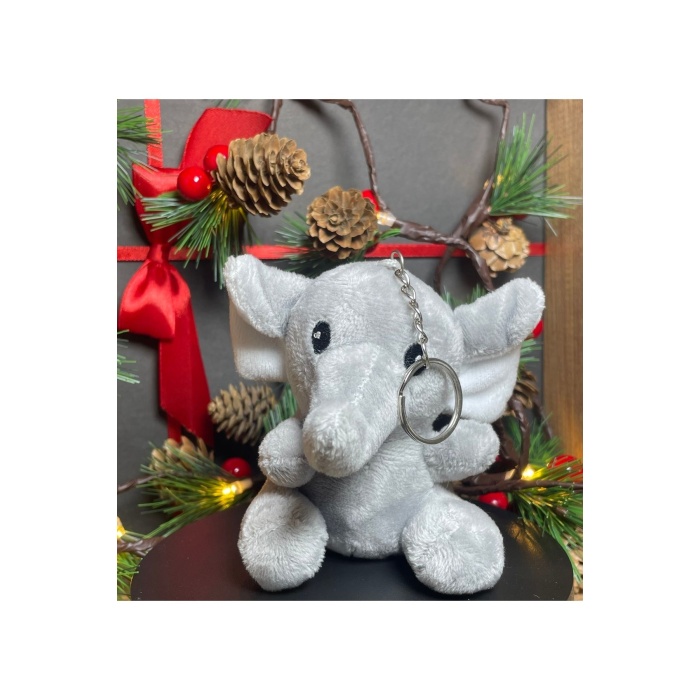 Peluş Anahtarlık - Fil, 10 Cm (ÇANTA KOLYESİ, ÇANTA SÜSÜ, PELUŞ OYUNCAK) Çanta Charmı