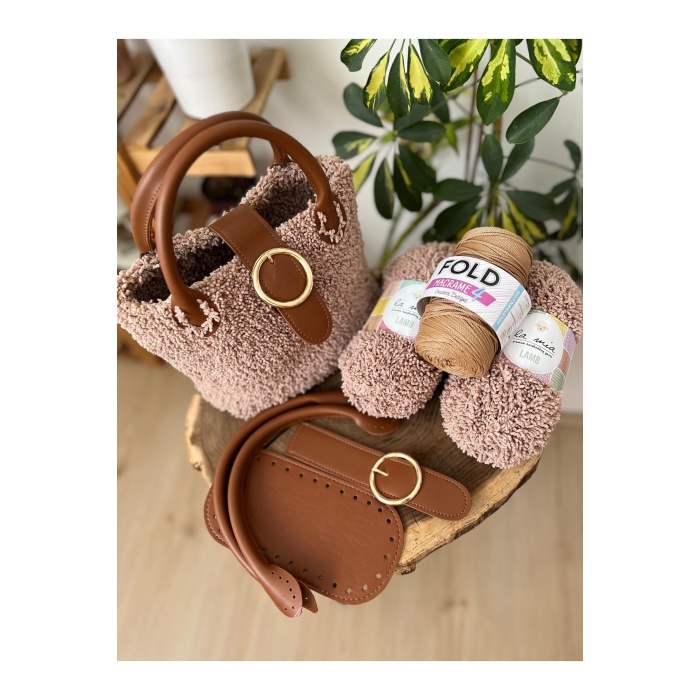 Taba Kuzu Ipi Çanta Örgü Kiti (TABAN 10X20) - Çanta Kiti, Çanta Tabanı, Çanta Kulbu, Çanta Ipi