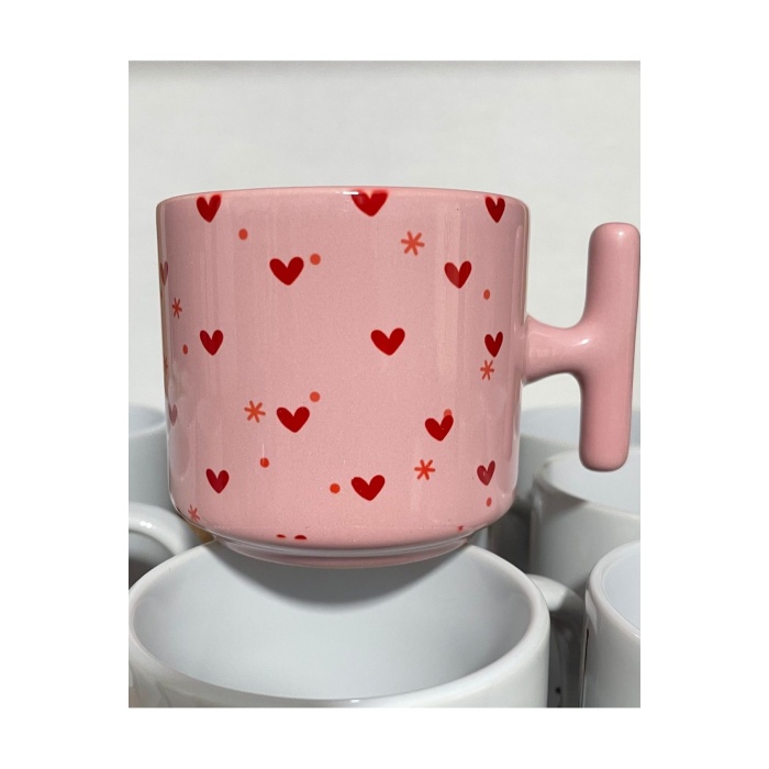 Kalpli Kupa, Pembe Kupa, Kalpli Bardak, T Kulplu Pembe Kalpli Kupa Bardak, Doğum Günü Hediyesi