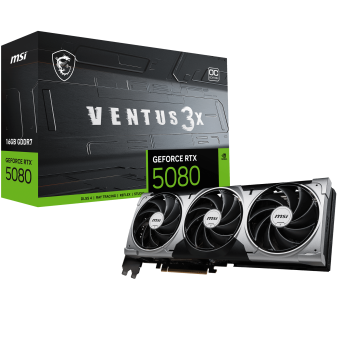 MSI VGA GEFORCE RTX 5080 16G VENTUS 3X OC RTX5080 16GB GDRR7 256 B DX12 PCIE 5.0 X16 (3XDP 1XHDMI)