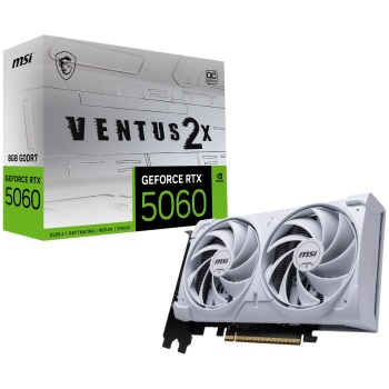 MSI GEFORCE RTX 5060 8G VENTUS 2X OC WHITE GDDR7 128B DX12 PCIE 5.0 X16 (3XDP 1XHDMI)