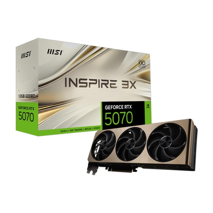 MSI GeForce RTX 5070 INSPIRE 3X OC 12G GDDR7 192Bit DLSS 4 Ekran Kartı