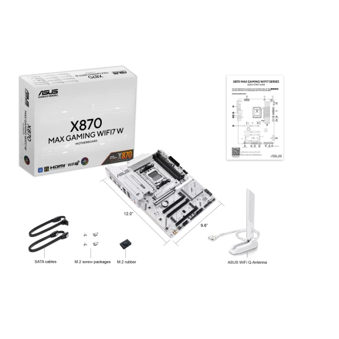 ASUS X870 MAX GAMING WIFI 7 AMD AM5 DDR5 ANAKART BEYAZ