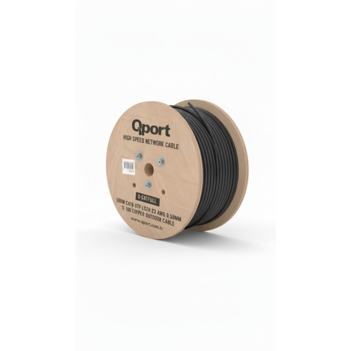 QPORT Q-CATFULL 23AWG 500 METRE CAT6 OUTDOOR SİYAH