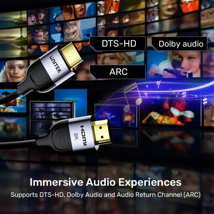UNITEK HDMI2.1 KABLO 2MT 8K&60Hz (C11086GY-2M)