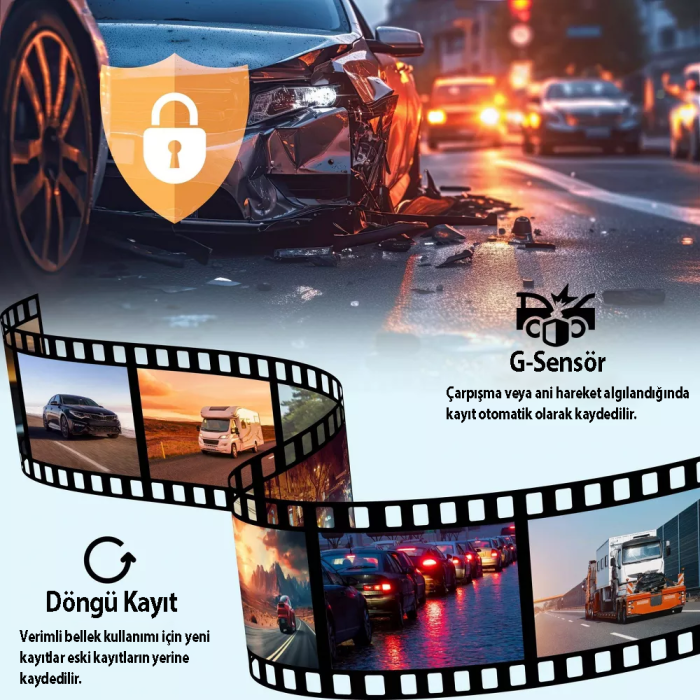 REXING R316 4K GPS WI-FI ARAC KAMERASI + 64GB SD