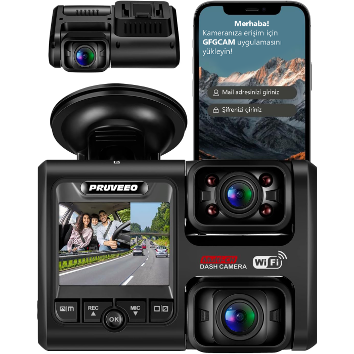 PRUVEEO D30 WI-FI 4K ARAC KAMERASI