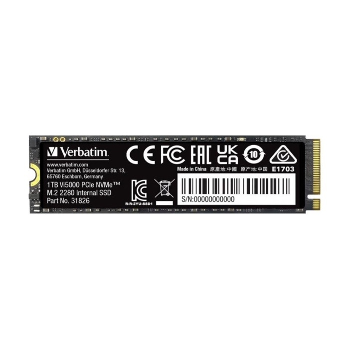 Verbatim 1TB VI 5000 PCIE4 NVME M.2 SSD (Okuma 5000MB / Yazma 4500MB)