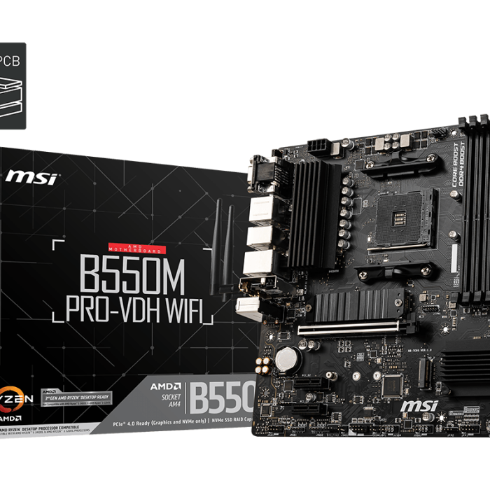 MSI B550M PRO-VDH WIFI DDR4 4400(OC) HDMI MATX AM4