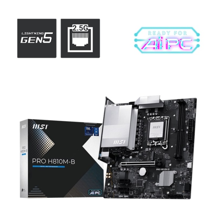 MSI PRO H810M-B DDR5 6400MHz (OC) M.2 mATX 1851P