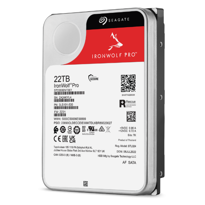 22TB SEAGATE IRONWOLF 7200 512M NAS ST22000NT001