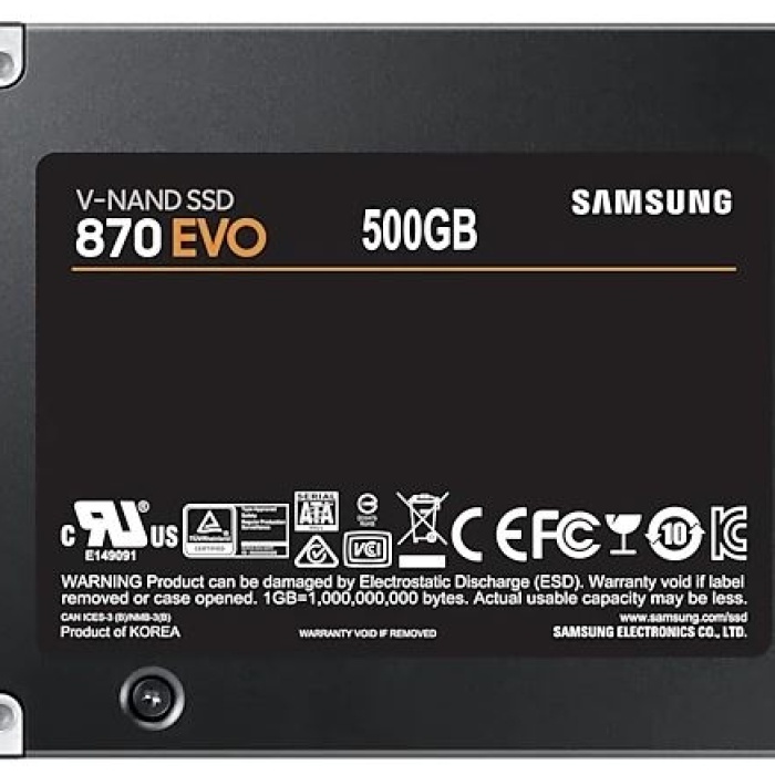 500GB SAMSUNG 870 560/530MB/s EVO MZ-77E500BW SSD (Resmi Distribütör Garantili)