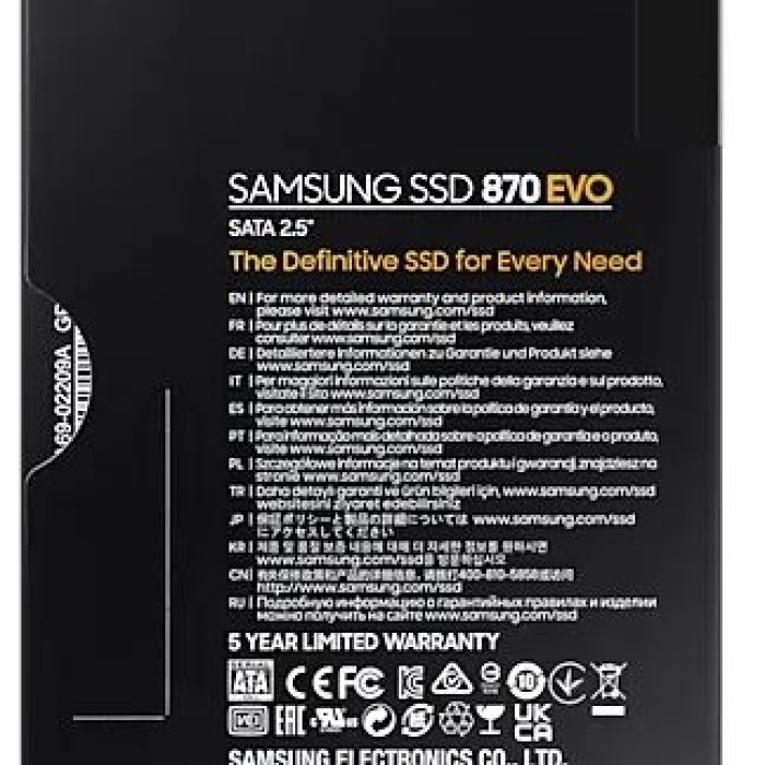 500GB SAMSUNG 870 560/530MB/s EVO MZ-77E500BW SSD (Resmi Distribütör Garantili)