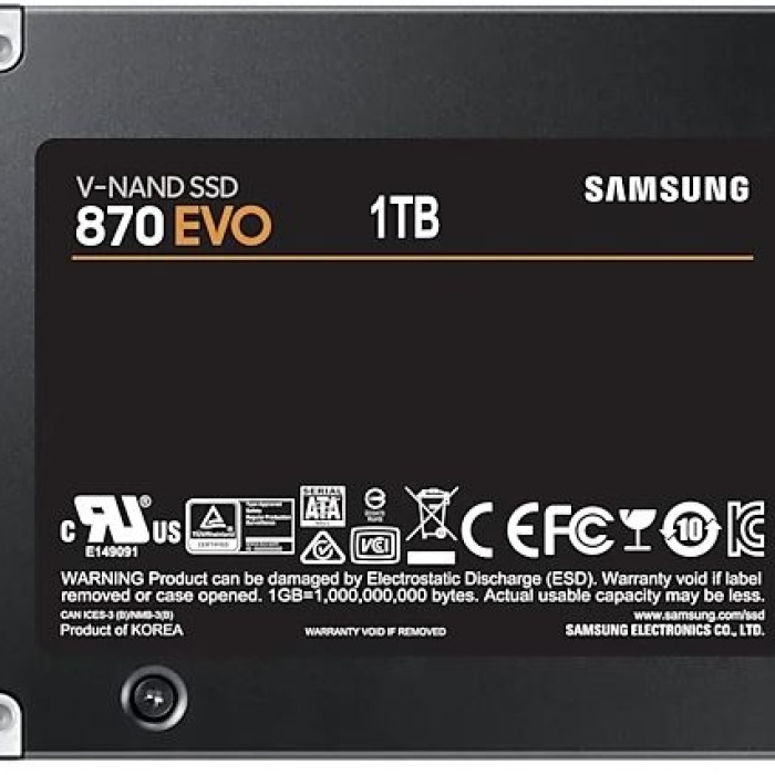 1TB SAMSUNG 870 560/530MB/s EVO MZ-77E1T0BW SSD (Resmi Distribütör Garantili)