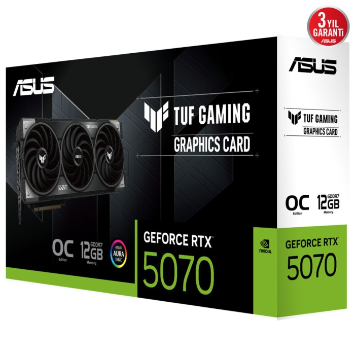 ASUS TUF GAMING GEFORCE RTX 5070 12GB TUF-RTX5070-O12G-GAMING GDDR7 OC EDITION GAMING EKRAN KARTI