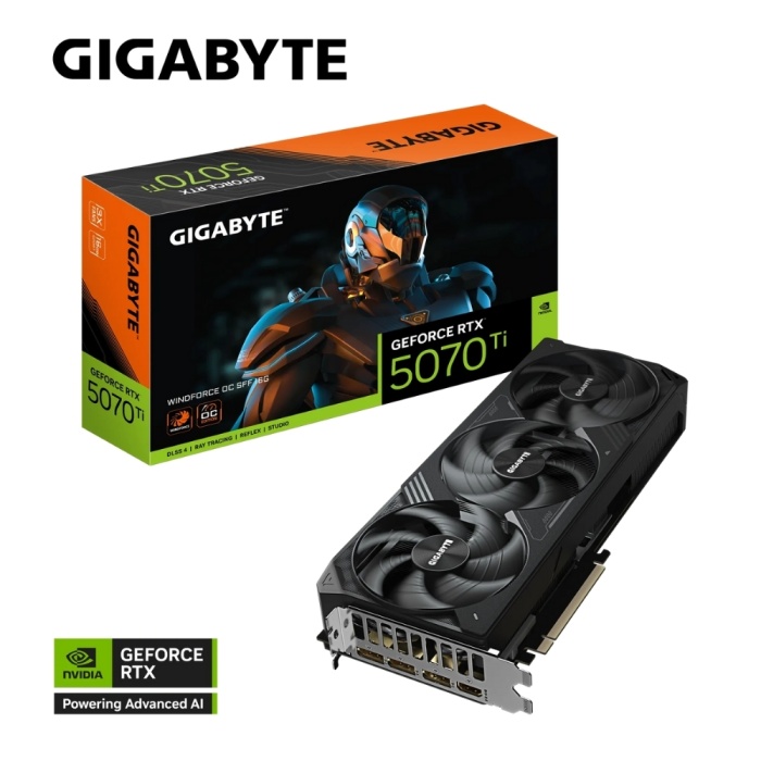 GIGABYTE RTX5070Ti WINDFORCE SFF GV-N507TWF3OC-16GD 16GB GDDR7 256BIT