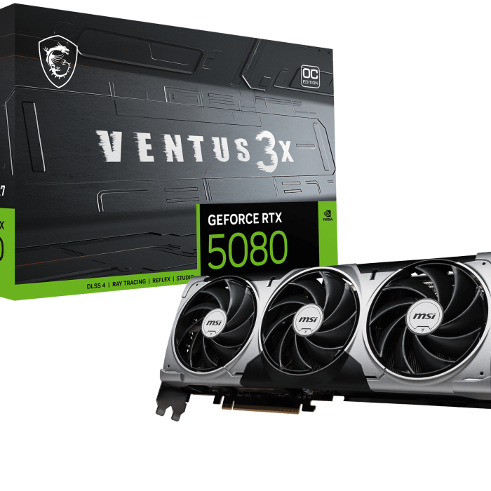 MSI VGA GEFORCE RTX 5080 16G VENTUS 3X OC RTX5080 16GB GDRR7 256 B DX12 PCIE 5.0 X16 (3XDP 1XHDMI)