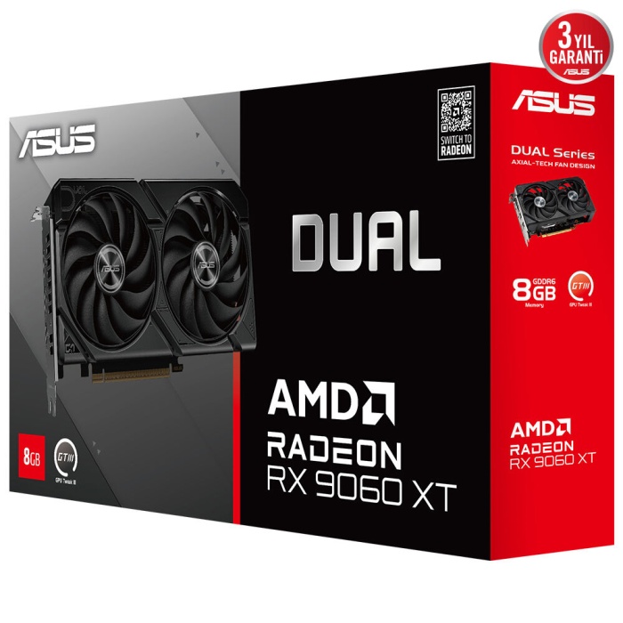ASUS DUAL-RX9060XT-8G AMD RADEON 128BIT 8G VGA