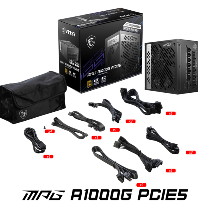 MSI MPG A1000G PCIE5 1000W 80+ GOLD POWER SUPPLY