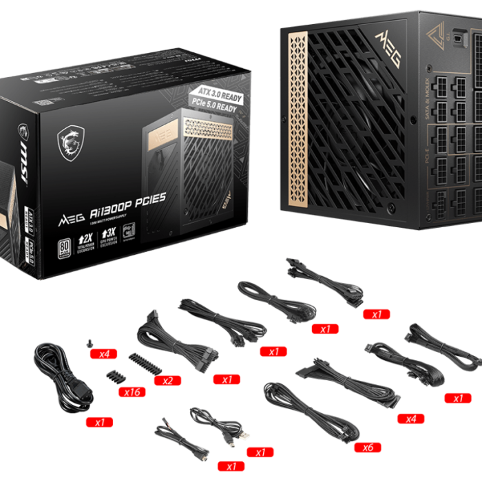 MSI MEG AI1300P PCIE5 1300W 80+ PLATINUM PSU