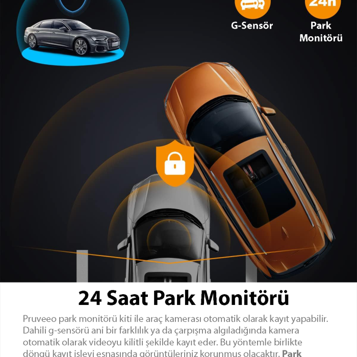 PRUVEEO D30 WI-FI 4K ARAC KAMERASI