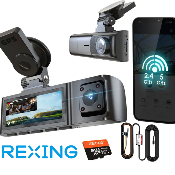REXING R316 4K GPS WI-FI ARAC KAMERASI + 64GB SD