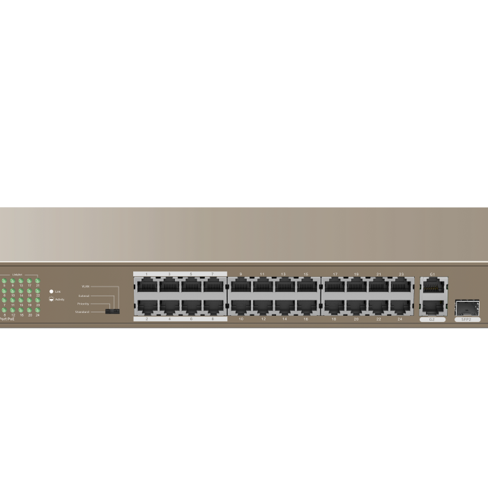 TENDA TEF1126P-24-250W 24PORT 10/100 YÖNETİLEMEZ POE SWITCH