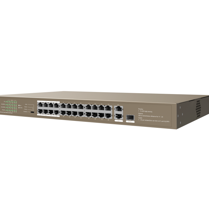 TENDA TEF1126P-24-250W 24PORT 10/100 YÖNETİLEMEZ POE SWITCH