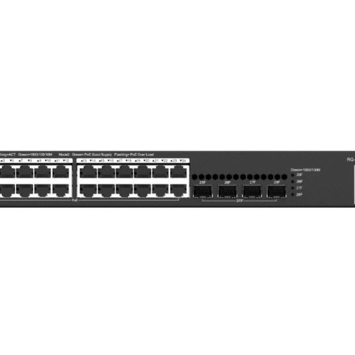 RUİJİE-REYEE RG-NBS3100-24GT4SFP-P 24XGE-4XGE/SFP YÖNETİLEBİLİR 370W POE SWİTCH