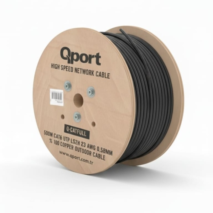 QPORT Q-CATFULL 23AWG 500 METRE CAT6 OUTDOOR SİYAH