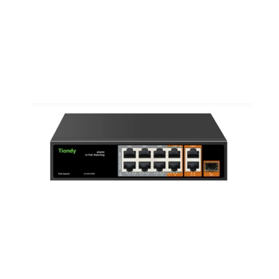 Tiandy PS-1006E2G-2G1SFP 8 Port Yönetilmeyen AI Hybrid PoE Switch ( 6E+2G + 2G + 1SFP )