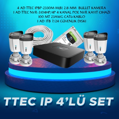 MAYIS AYINA ÖZEL KAMPANYA TTEC 4lü Full IP Kamera Seti