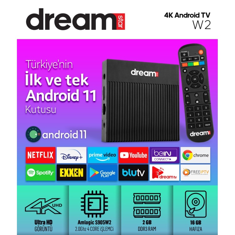 Dreamstar W2 4K UltraHD Android 11 TV Box