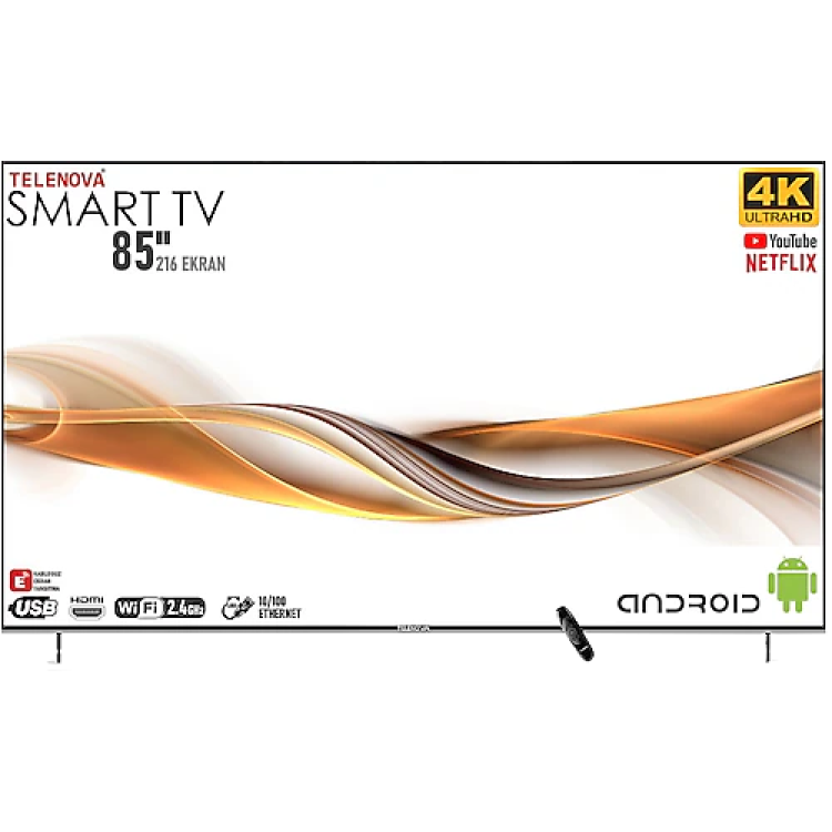 Telenova Revo 85 216 Ekran 4K Ultra HD Android 11 Smart LED TV